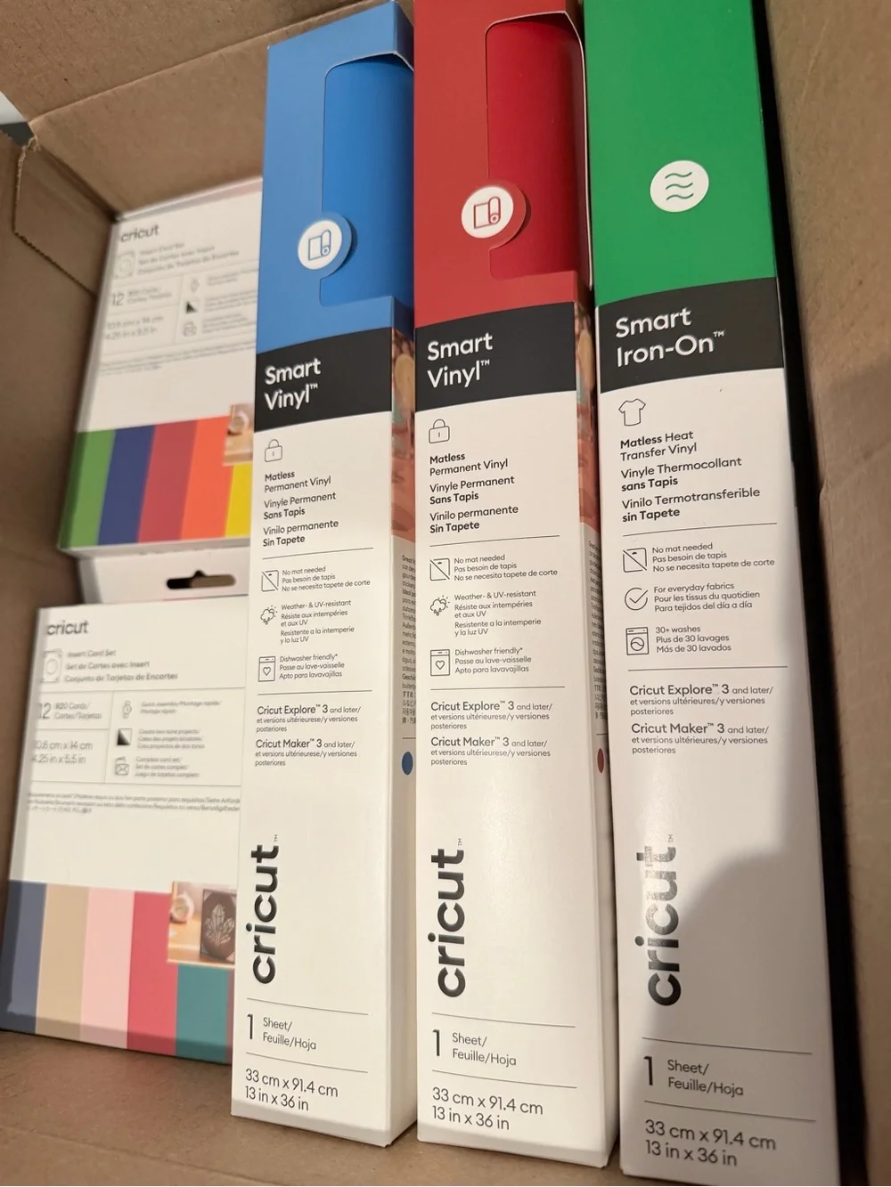 Cricut Vinyls, Iron On, Card Insert Sets